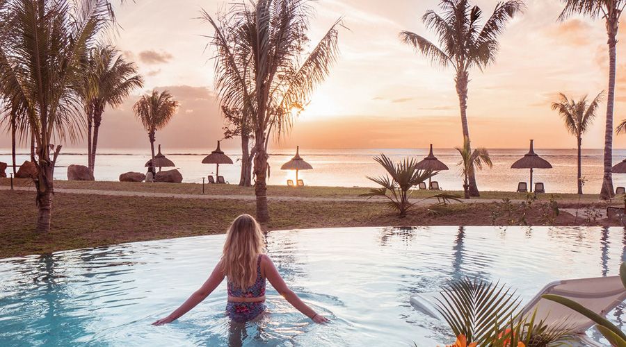 sunset pool view