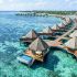 overwater villas arial view