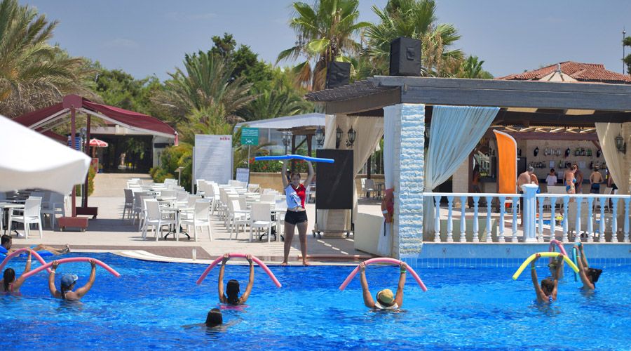 yoga in pool